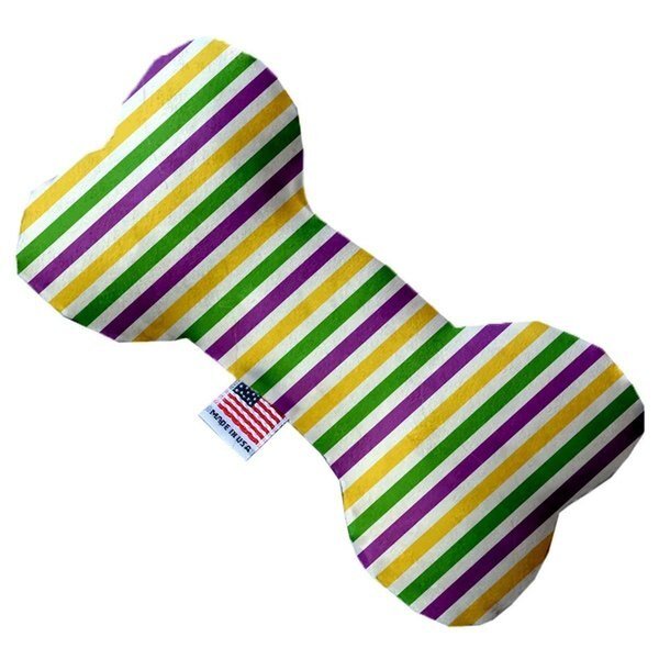 Mardi Gras Stripes Canvas Bone Dog Toy 8 in., Mirage Pet Products, Mfr#: 1380-CTYBN8
